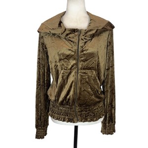 Marjolaine crushed velvet hoodie